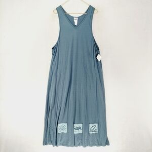 NEW Dunia Blue V Neck Lagenlook Beach Summer Maxi Dress P7078